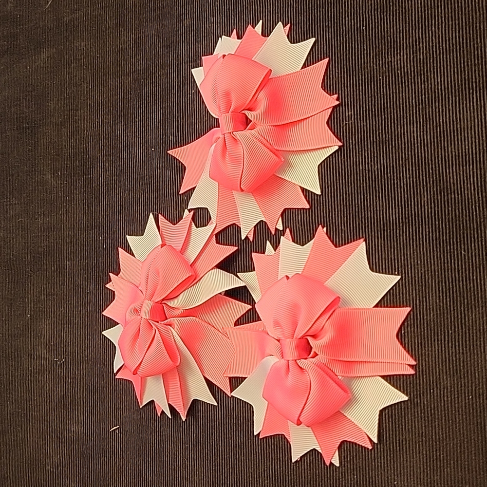 Set of 3 handmade Hair bows. Pink! #2
